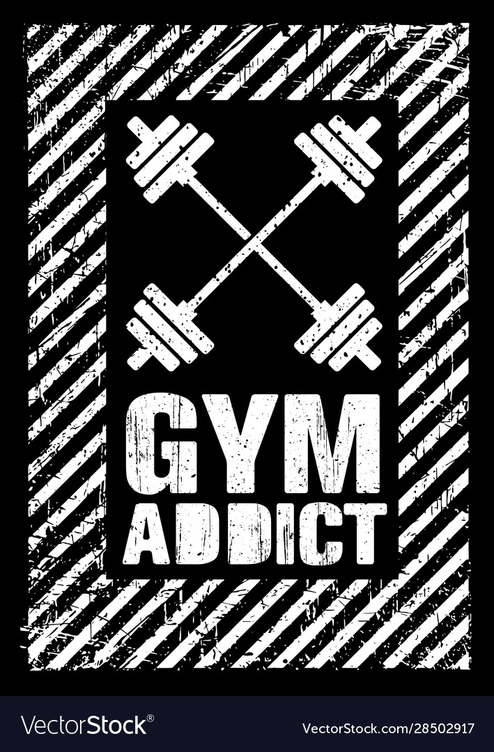 Gym addict mind on a mission inspiring gym Vector Image