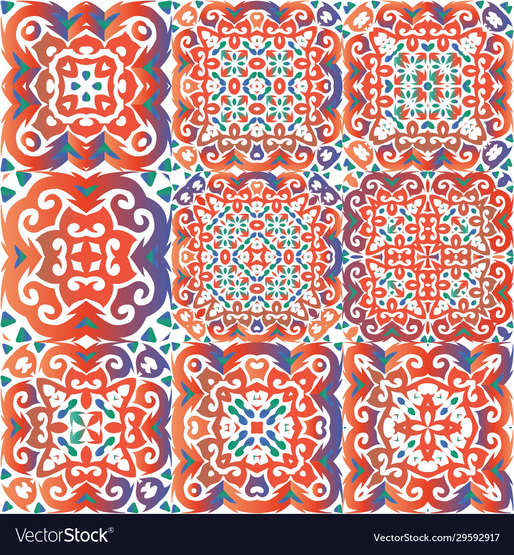 Mexican vintage talavera tiles Royalty Free Vector Image