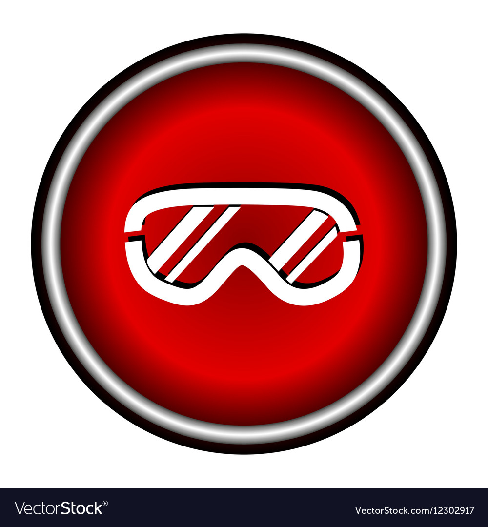 Ski goggles icon on white background Royalty Free Vector