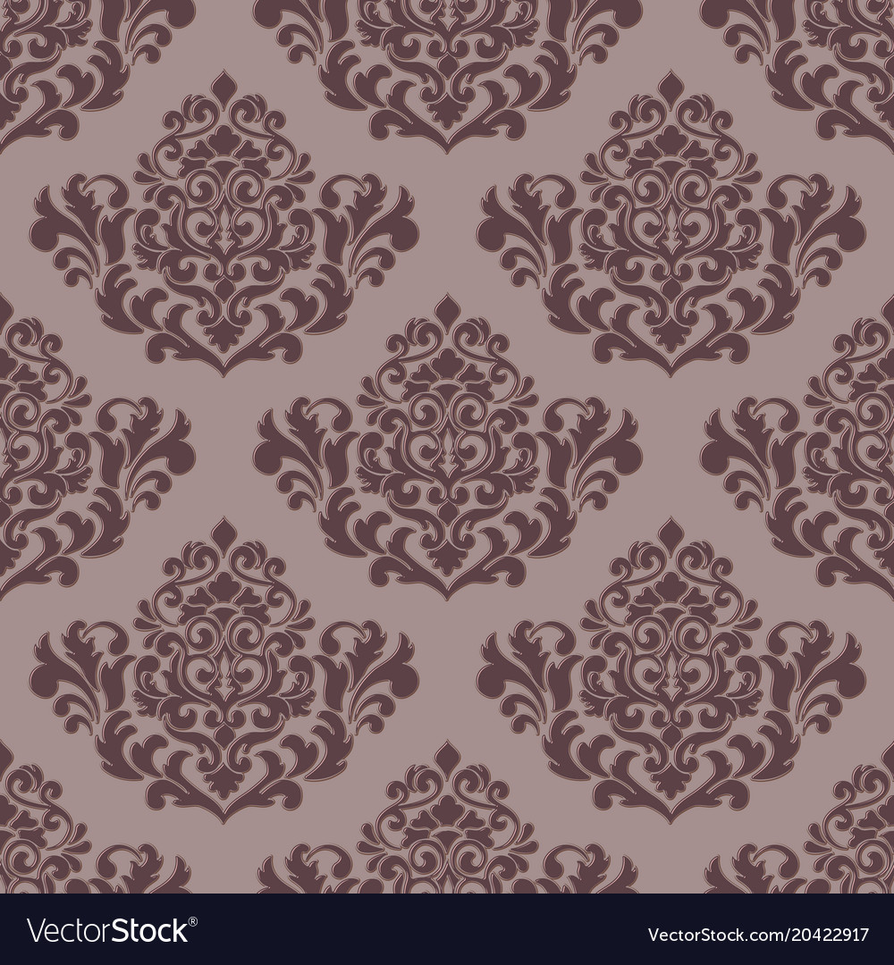 Volumetric damask seamless pattern Royalty Free Vector Image