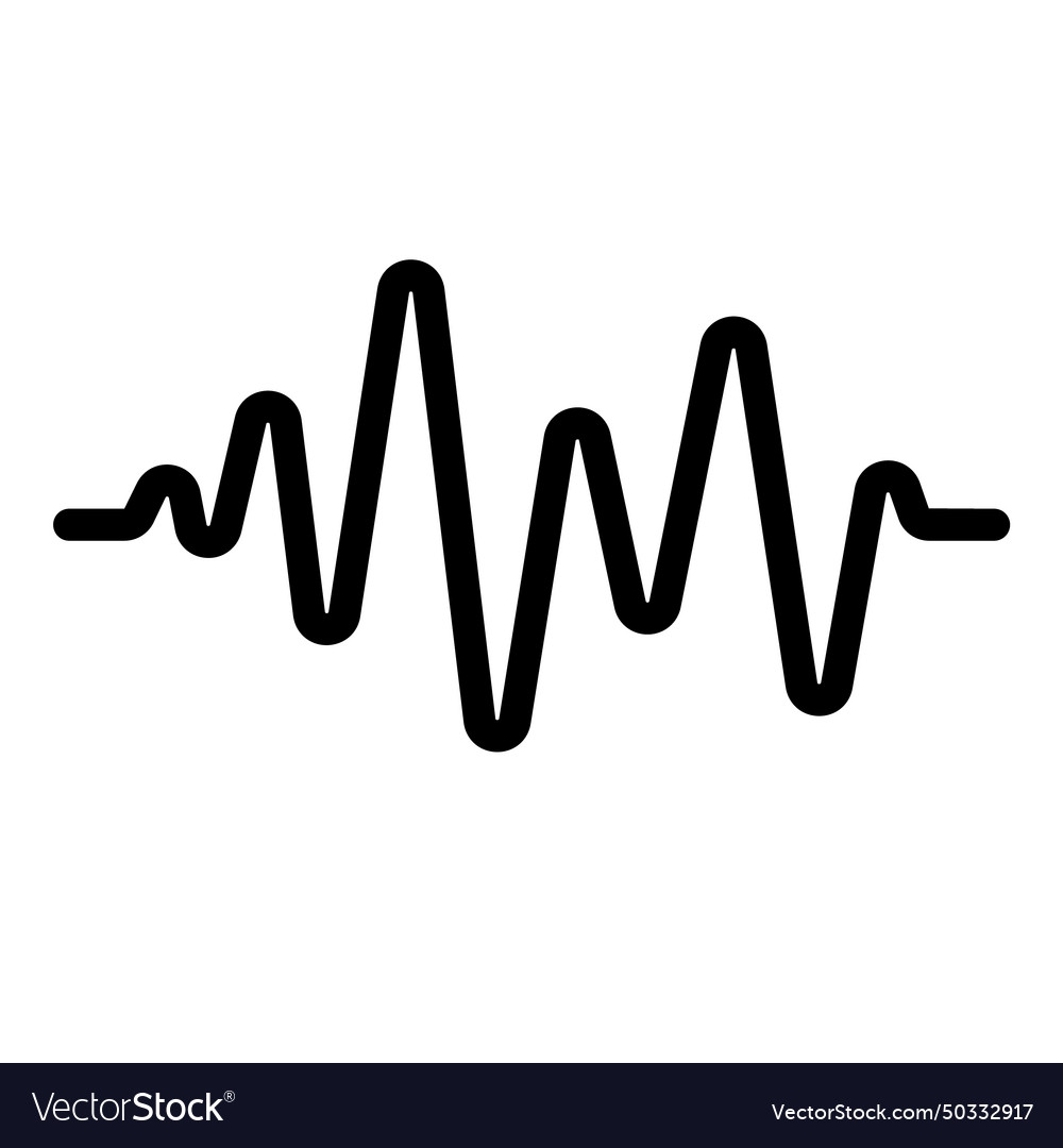 Waveform flat icon isolated on white background Vector Image