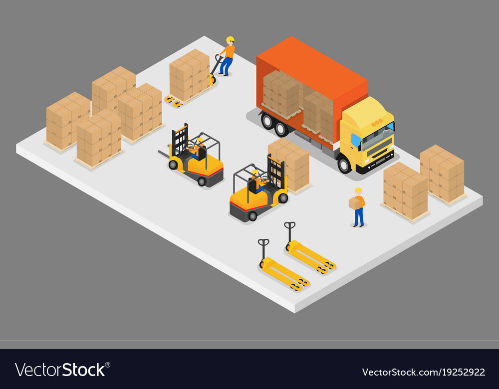 3d isometrische Logistik und Lager