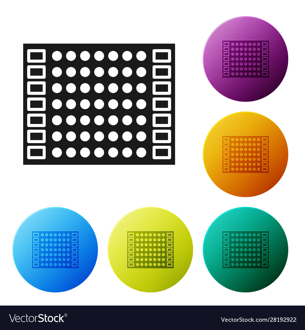 Black printed circuit board pcb icon isolated Vector Image