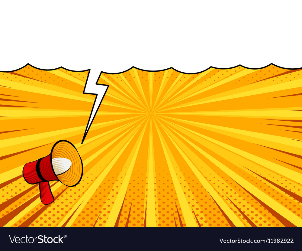 Comic book loudspeaker announcement speech bubble Vector Image