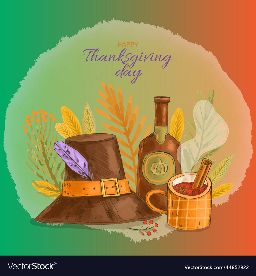 Hand drawn thanksgiving design Royalty Free Vector Image