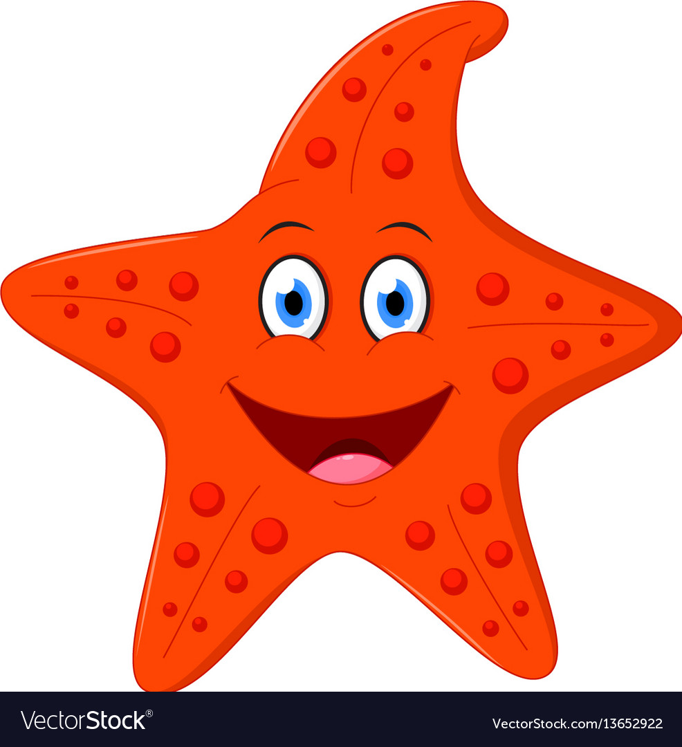 Happy starfish cartoon Royalty Free Vector Image