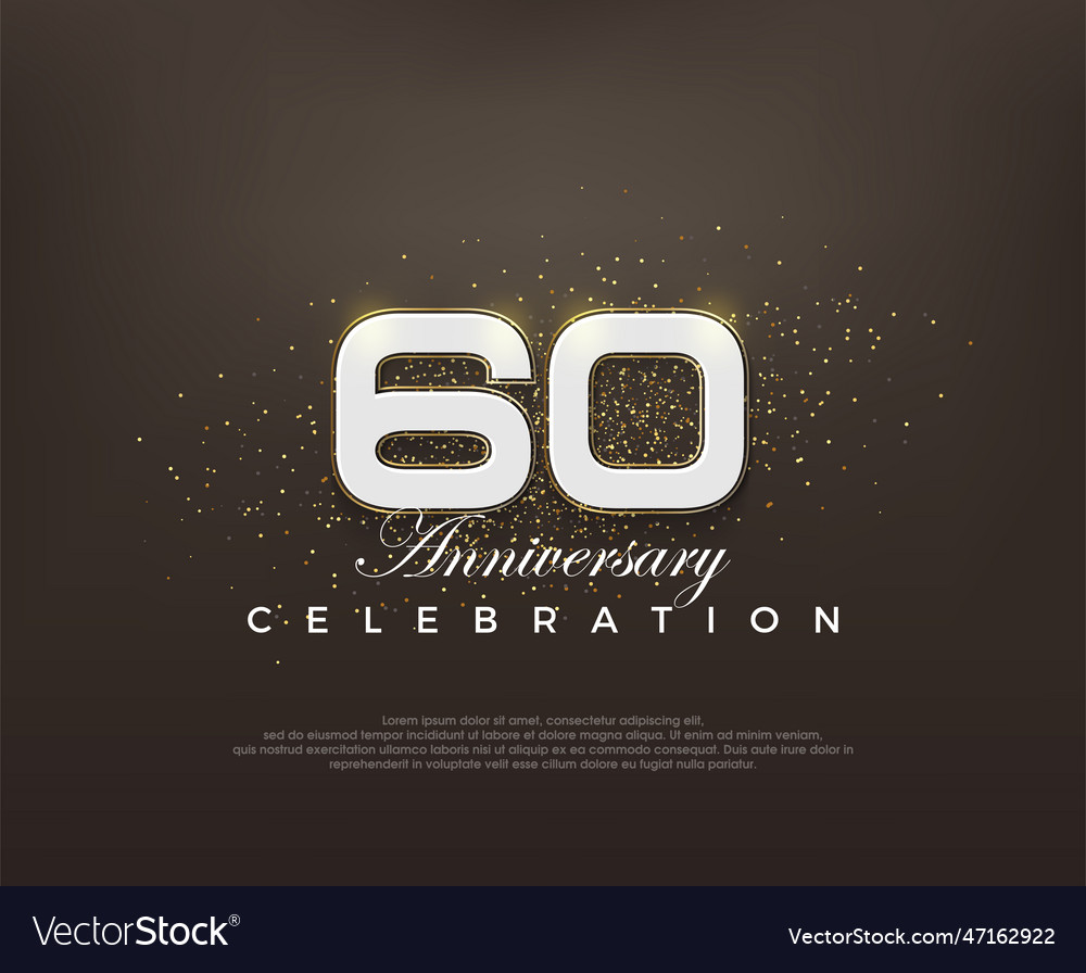 Modern number 60th elegant anniversary Royalty Free Vector