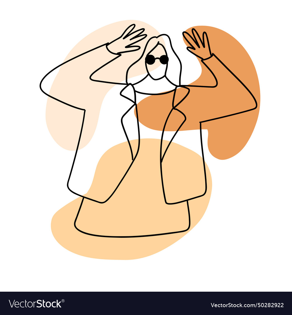 Trendy fashion girl hand drawn outline doodle Vector Image