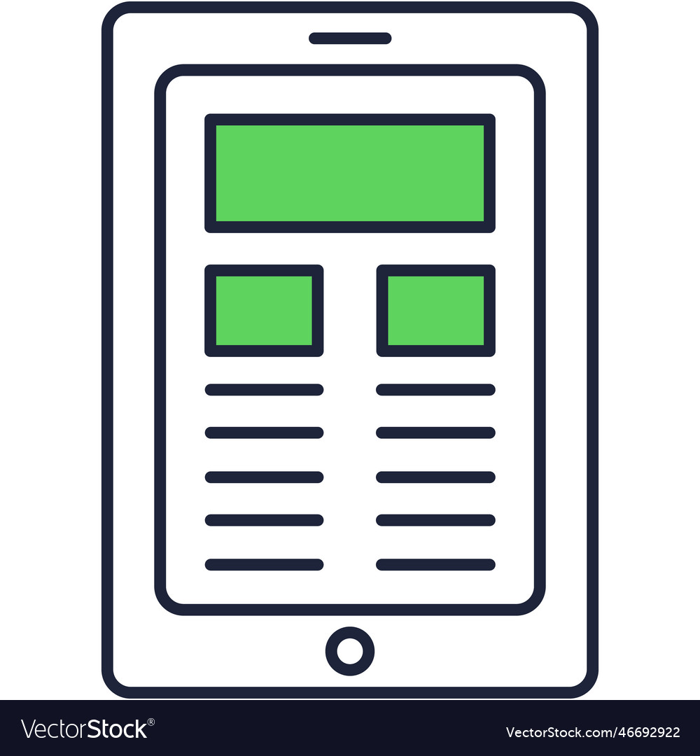 Web design portable tablet computer icon Vector Image