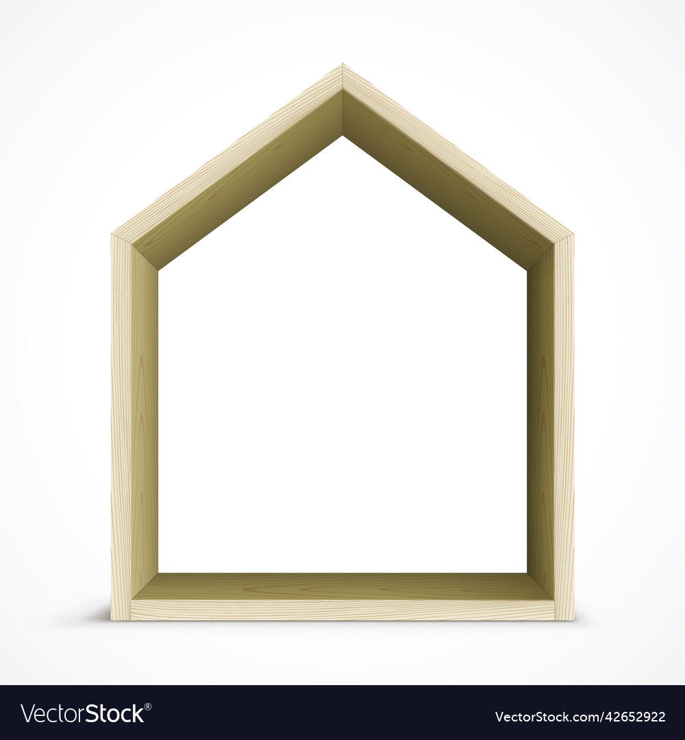 Wooden house frame standing on a white background Vector Image