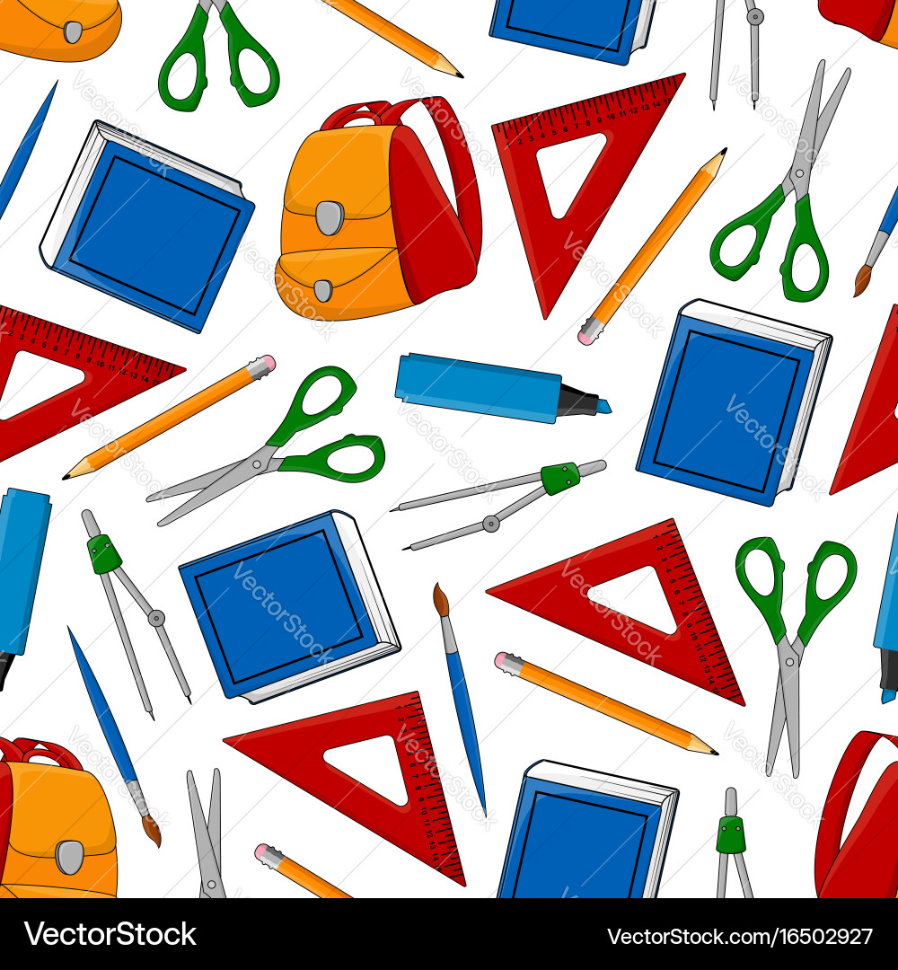 Back to school seamless pattern Royalty Free Vector Image