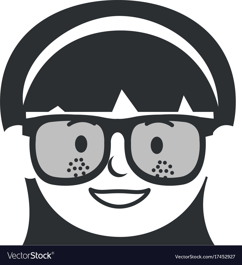 Beautiful woman head with glasses avatar character