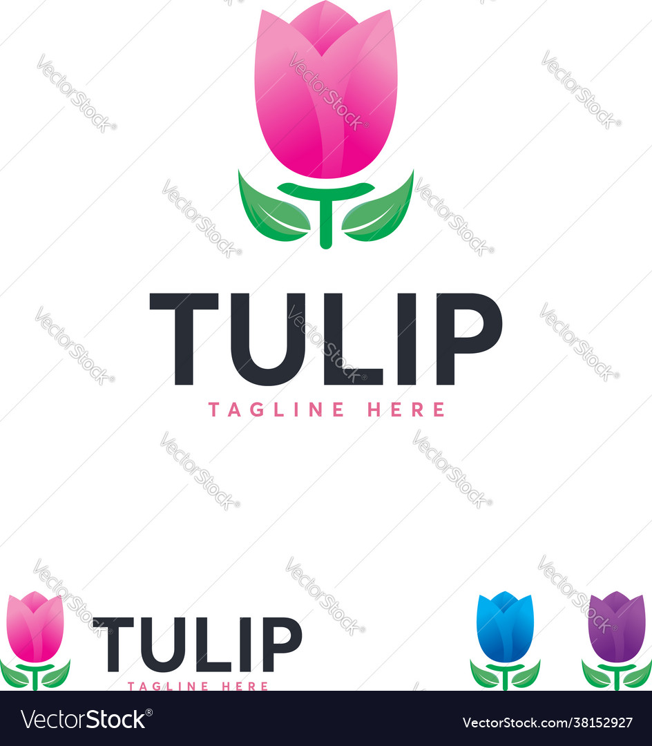 Schönheit Tulpen Blumen Logo Designs Vorlage Haut