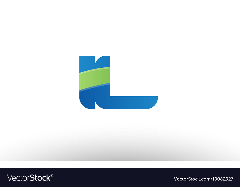 Blue green il i l alphabet letter logo