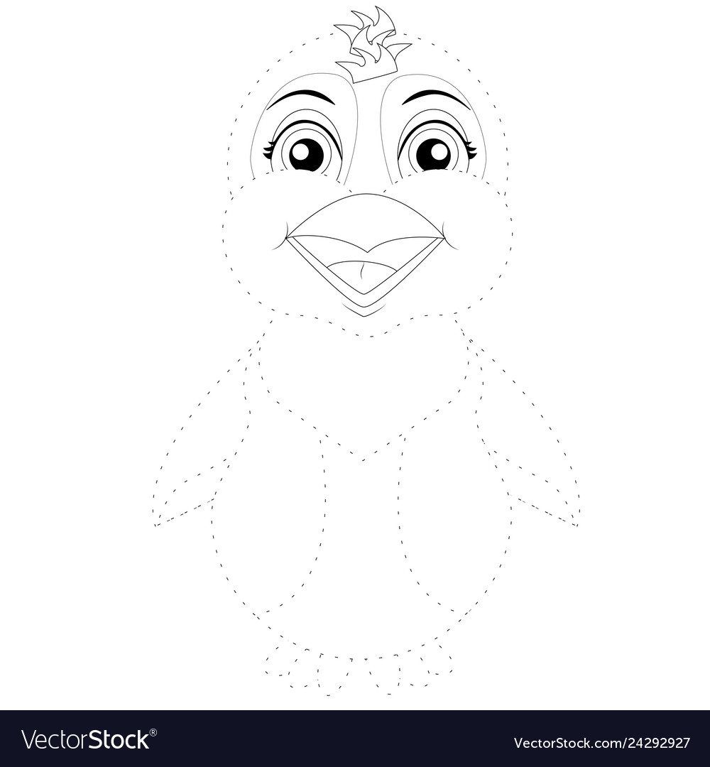Connect the dots penguin Royalty Free Vector Image