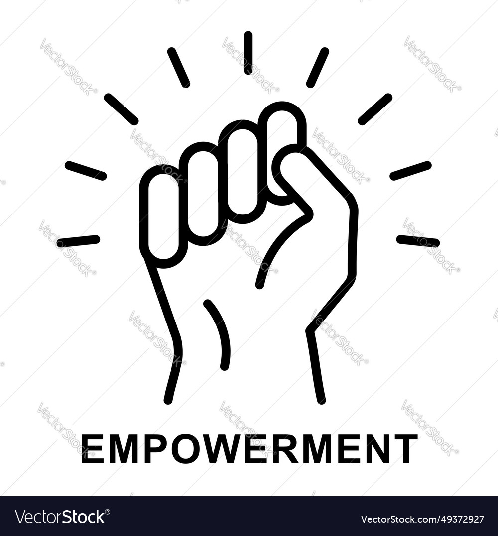 Empowerment icon woman empower icon fist Vector Image