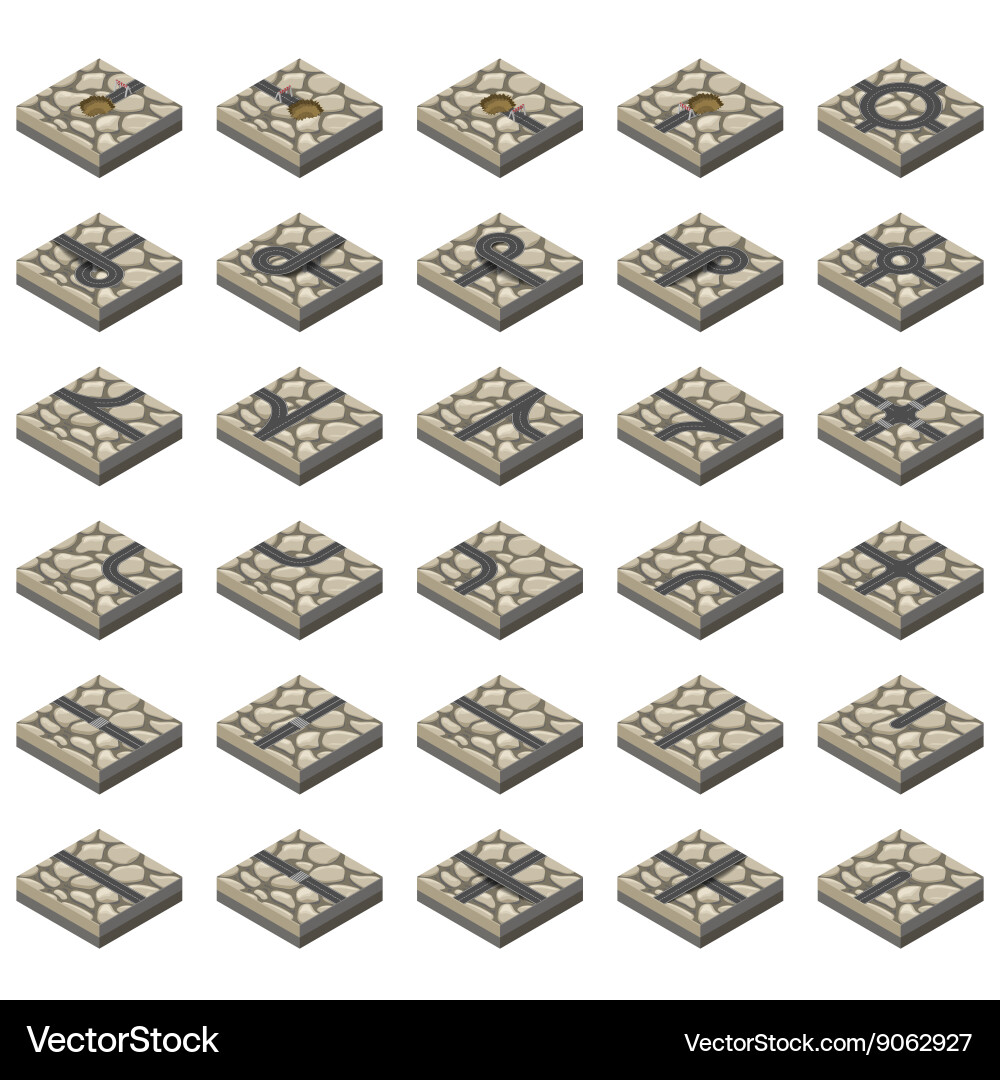 Isometric road kit Royalty Free Vector Image - VectorStock
