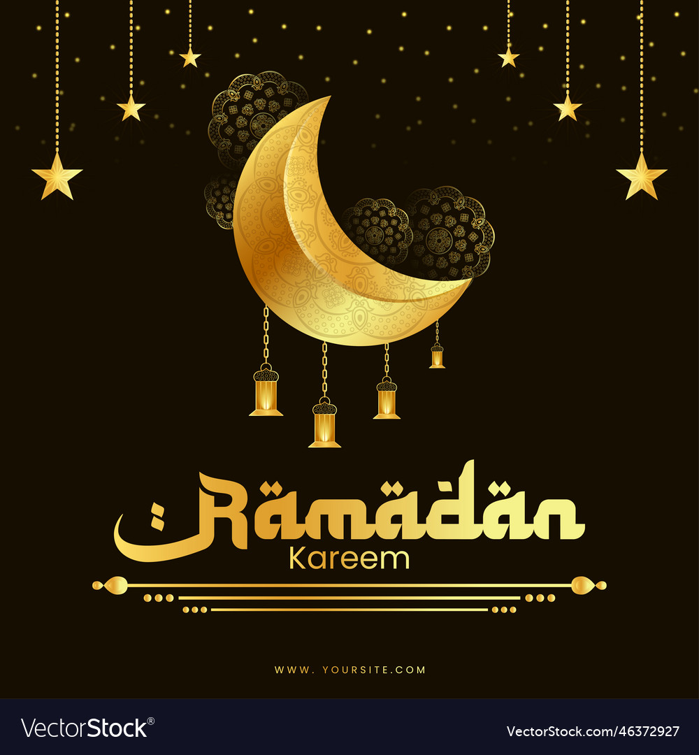 Ramadan kareem wishing design asphalt color Vector Image