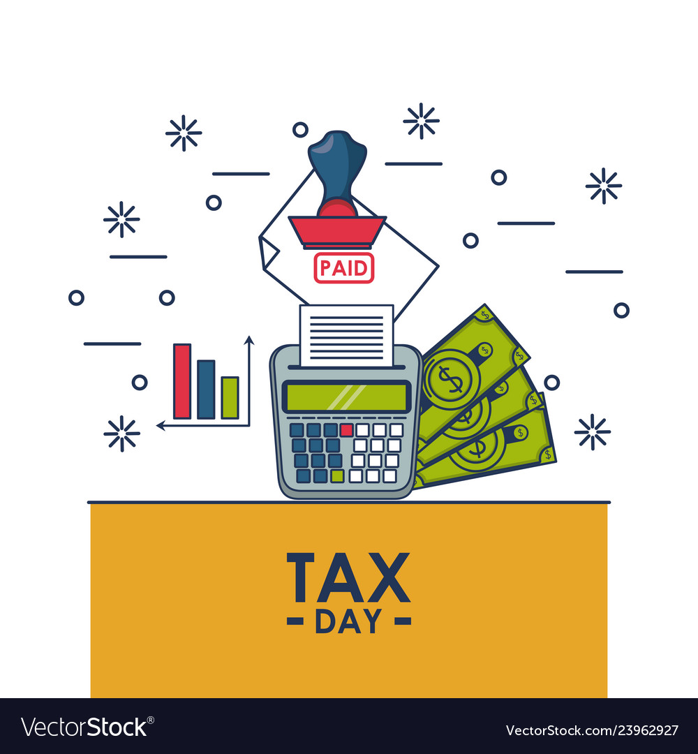 Tax day finance card Royalty Free Vector Image