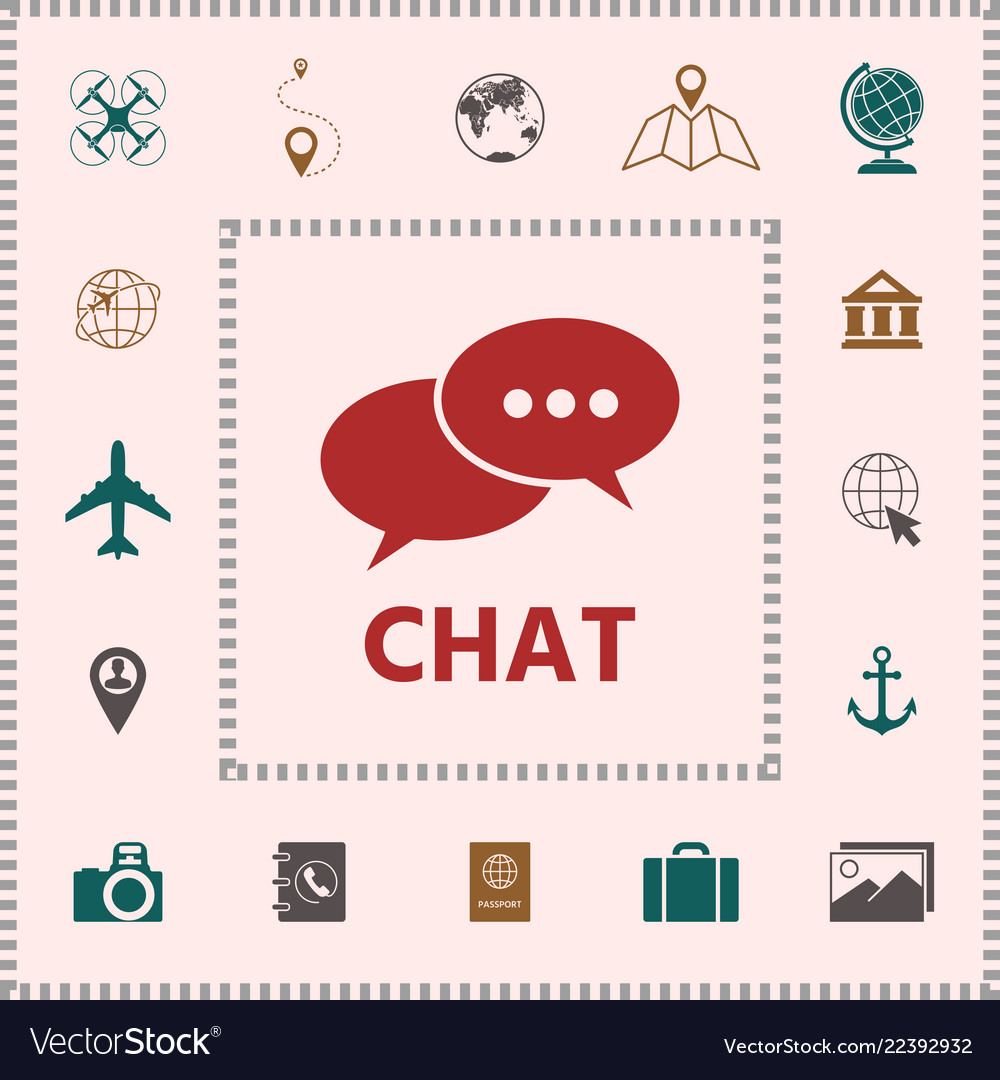 Chat button icon elements for your design Vector Image