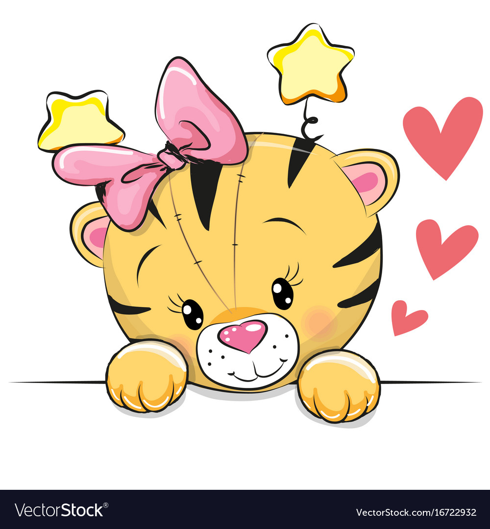 Cute cartoon tiger Royalty Free Vector Image - VectorStock