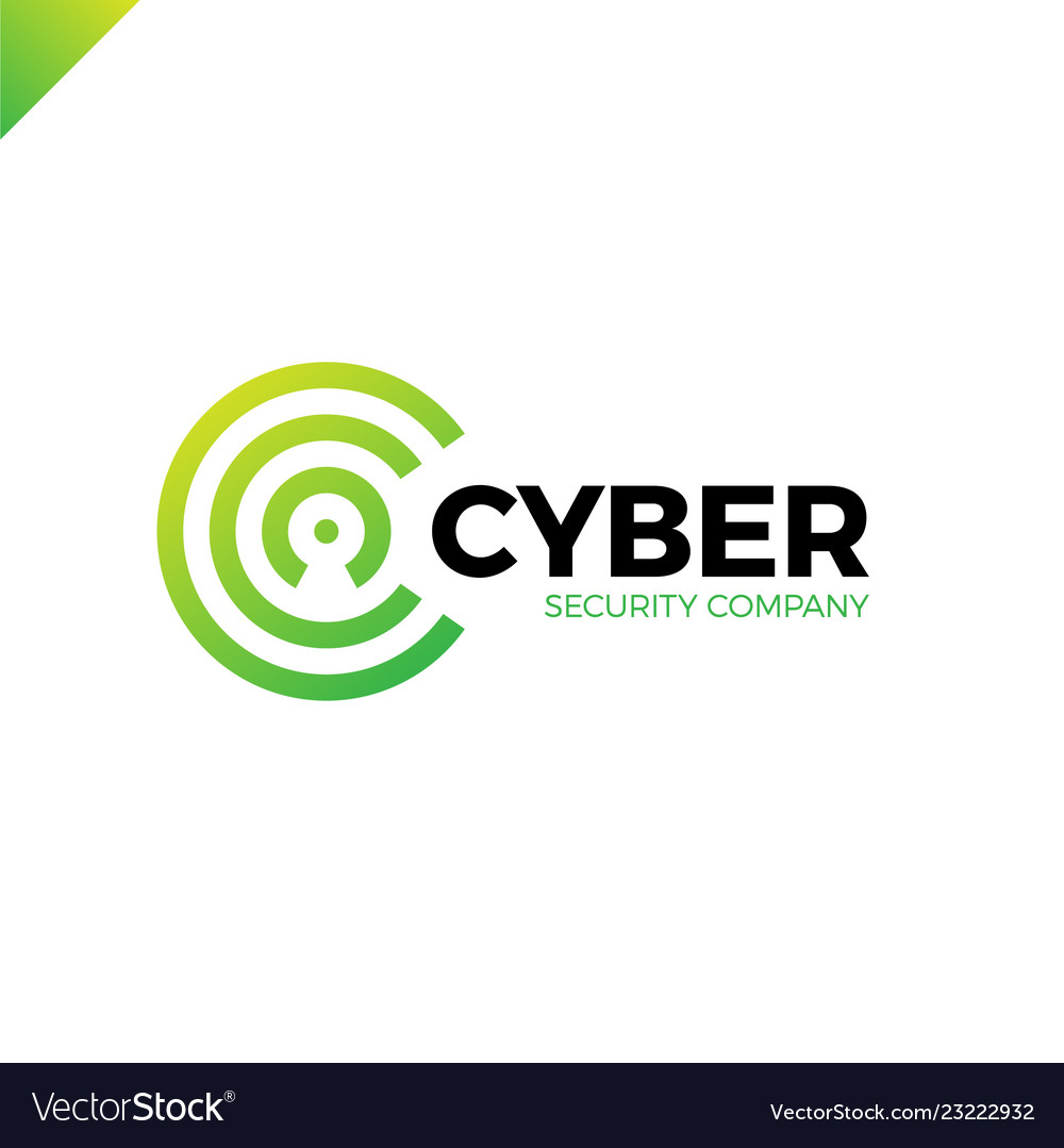 Cyber security and defender line letter c