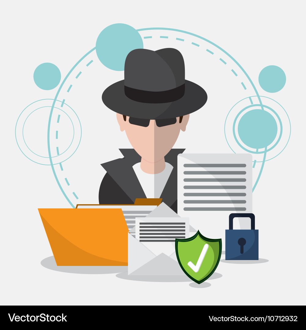 Data protection and cyber security system Vector Image