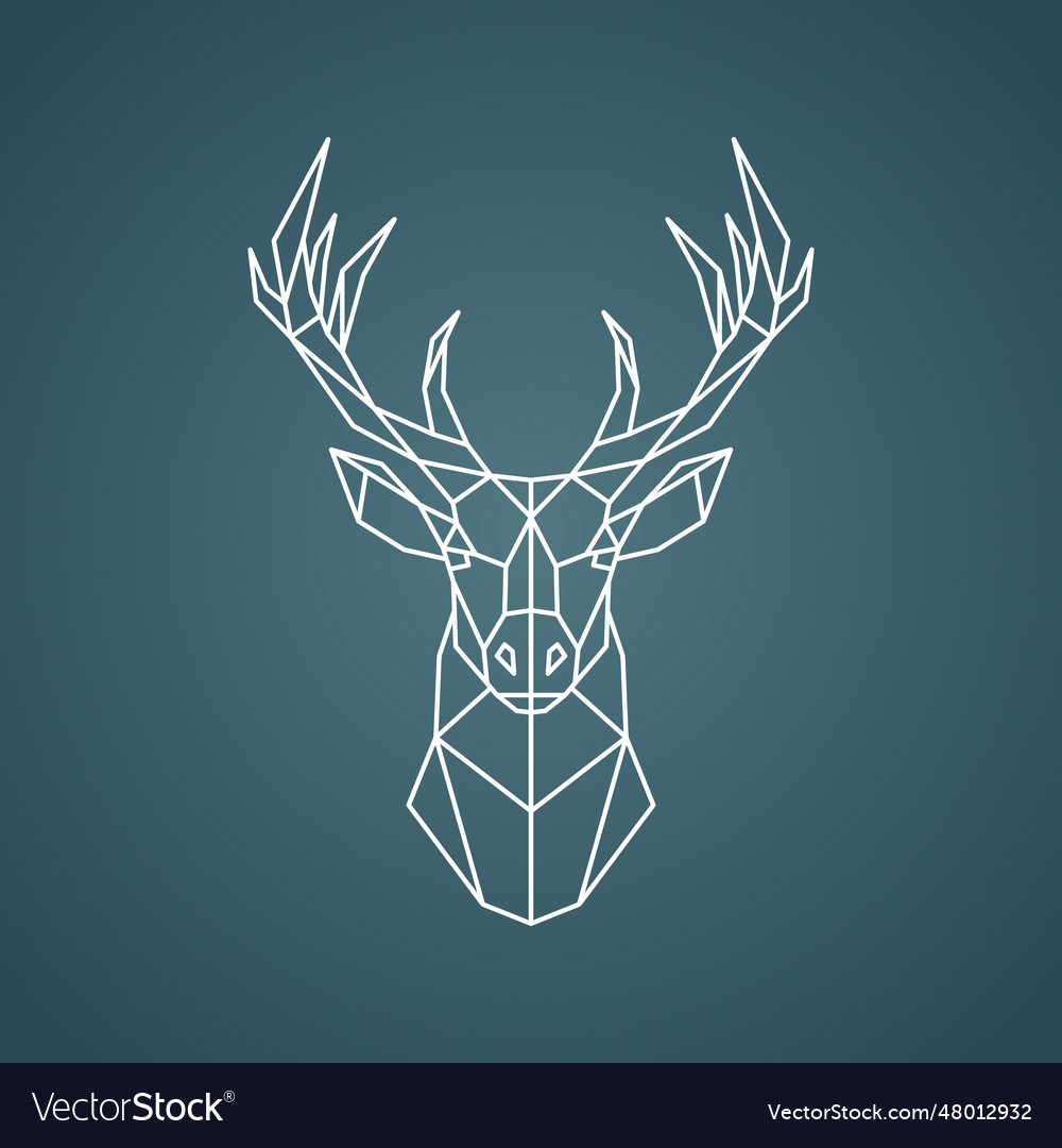 Polygonal deer portrait geometric animal Vector Image