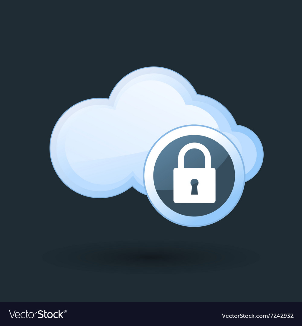 Safe cloud computing and padlock icon Royalty Free Vector