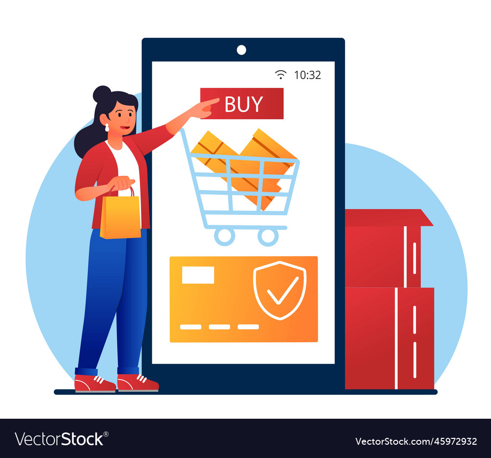 Shopping online concept Royalty Free Vector Image