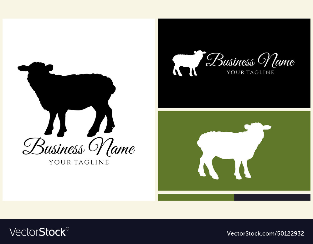 Silhouette sheep goat logo template