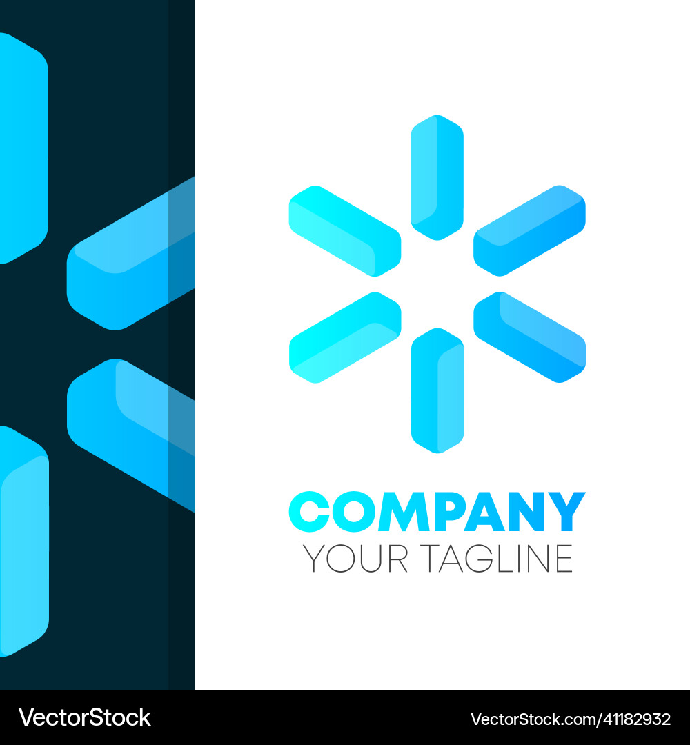 Unique abstract gradient logo design template Vector Image