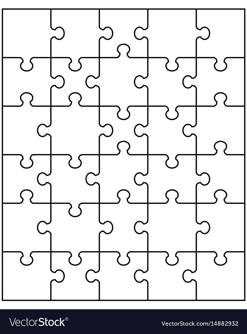 White puzzle separate parts Royalty Free Vector Image