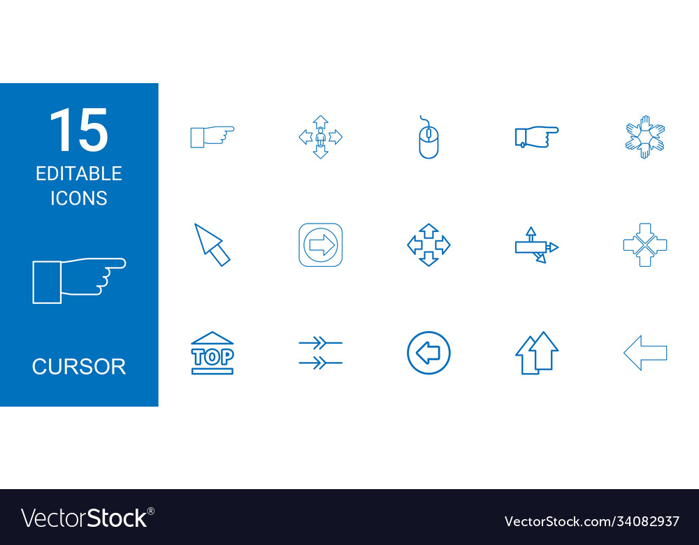 15 cursor icons Royalty Free Vector Image - VectorStock