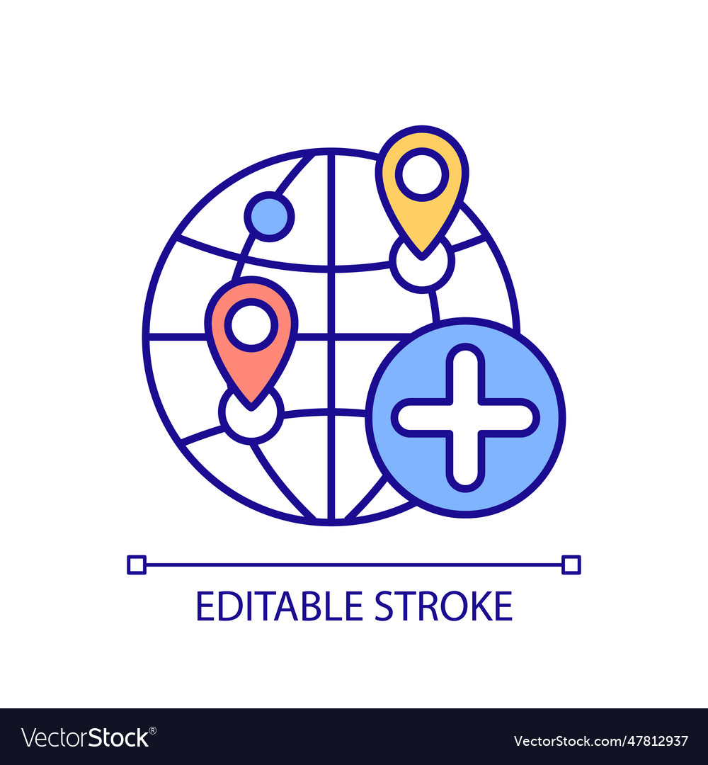 Editable 2d icon conglomerate fdi concept