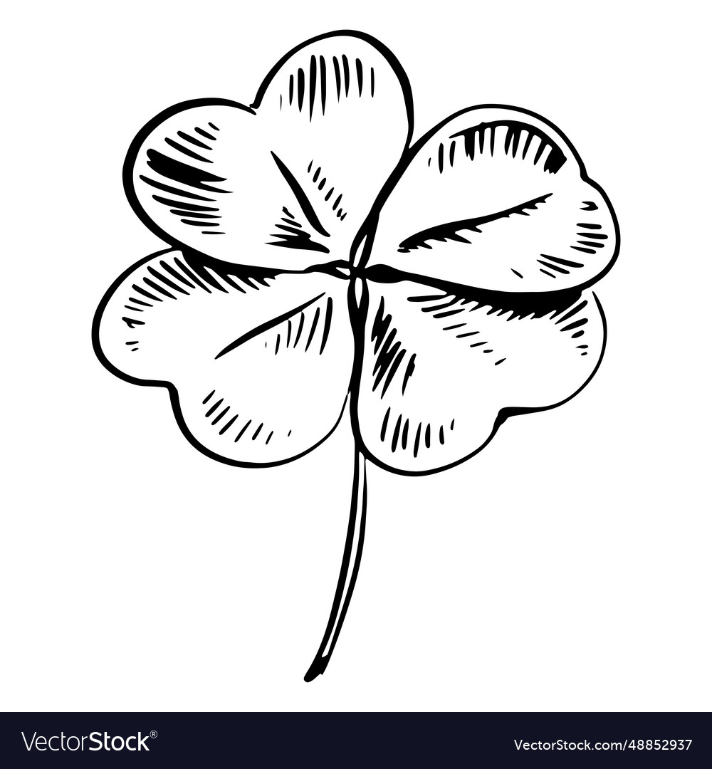 Four leaf clover simple Royalty Free Vector Image