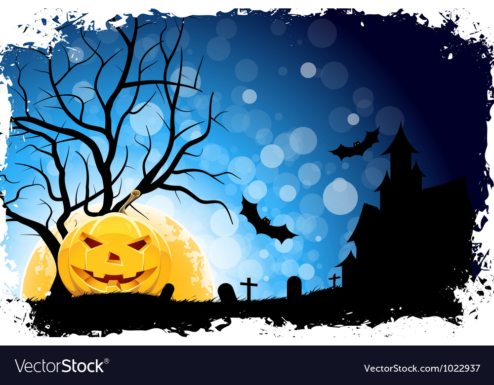 Grungy halloween background with pumpkin