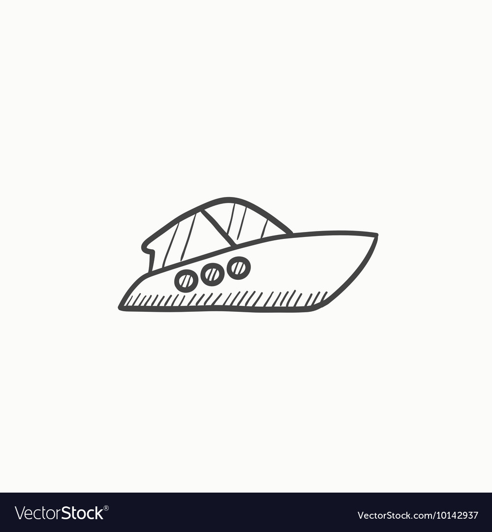 Speedboat sketch icon Royalty Free Vector Image