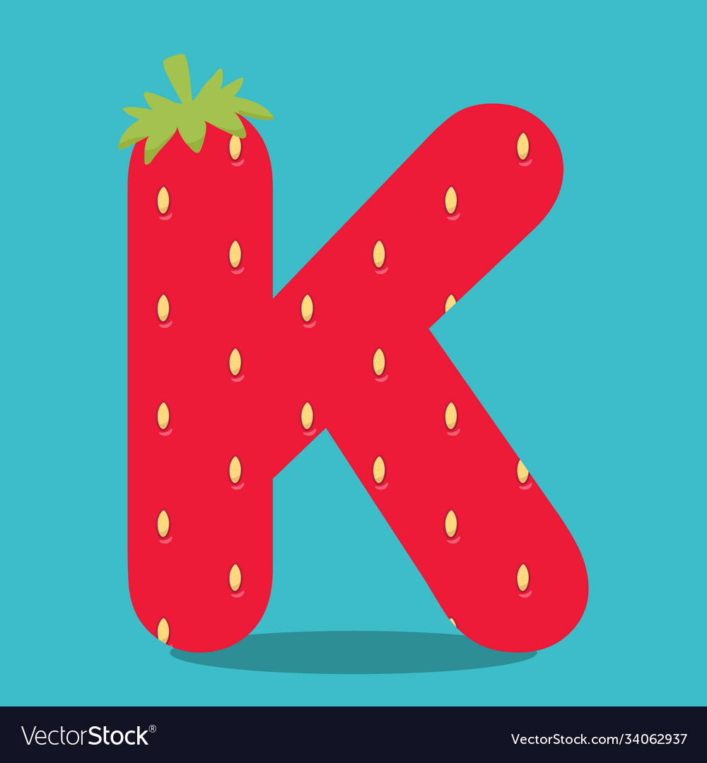 Strawberry alphabet k 11 Royalty Free Vector Image