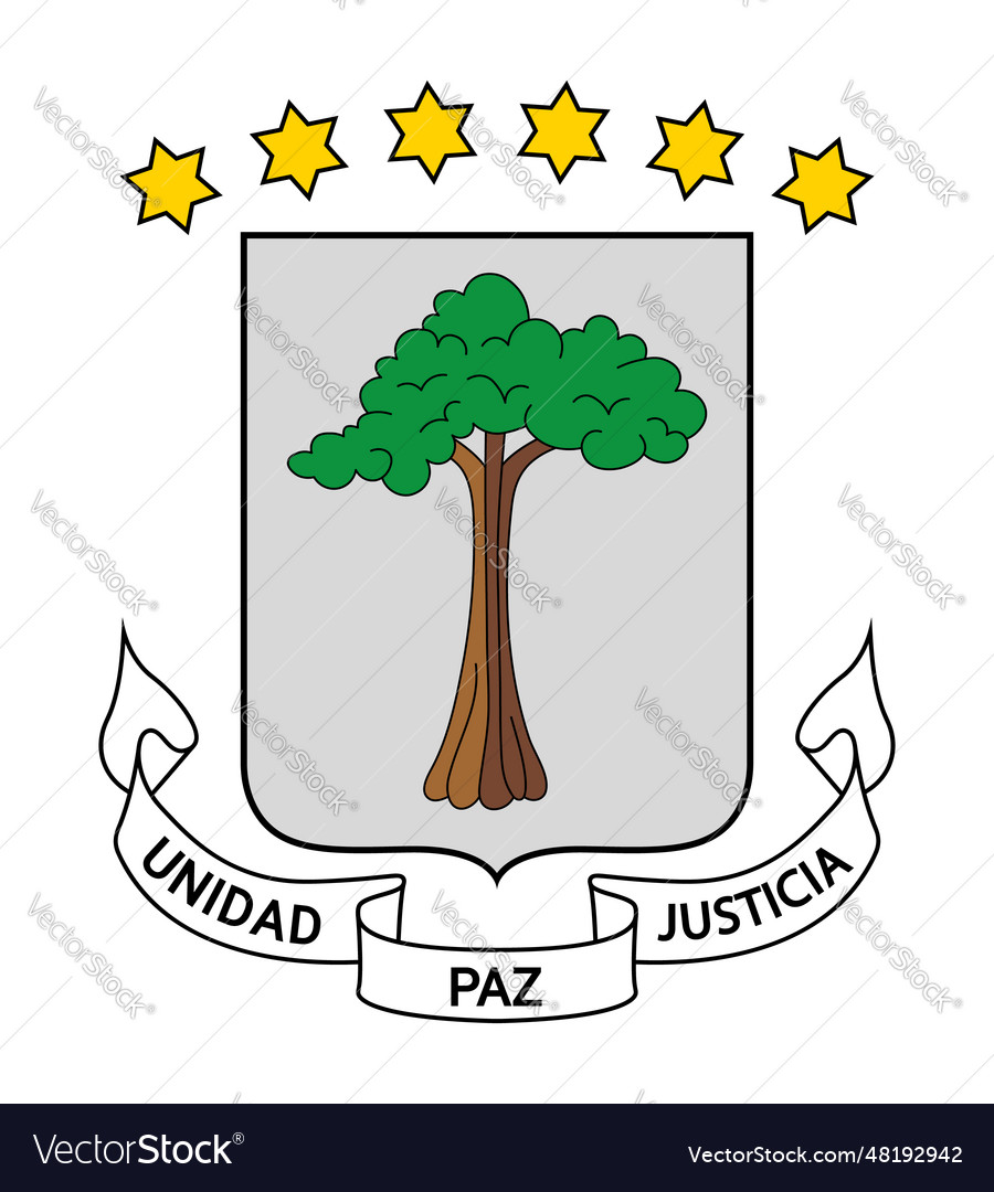 Coat of arms equatorial guinea Royalty Free Vector Image