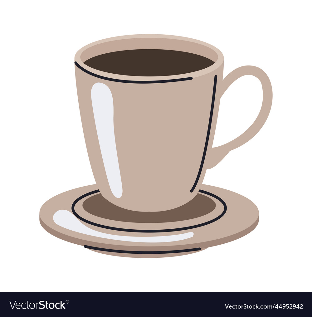 Coffee drink in cup Royalty Free Vector Image - VectorStock