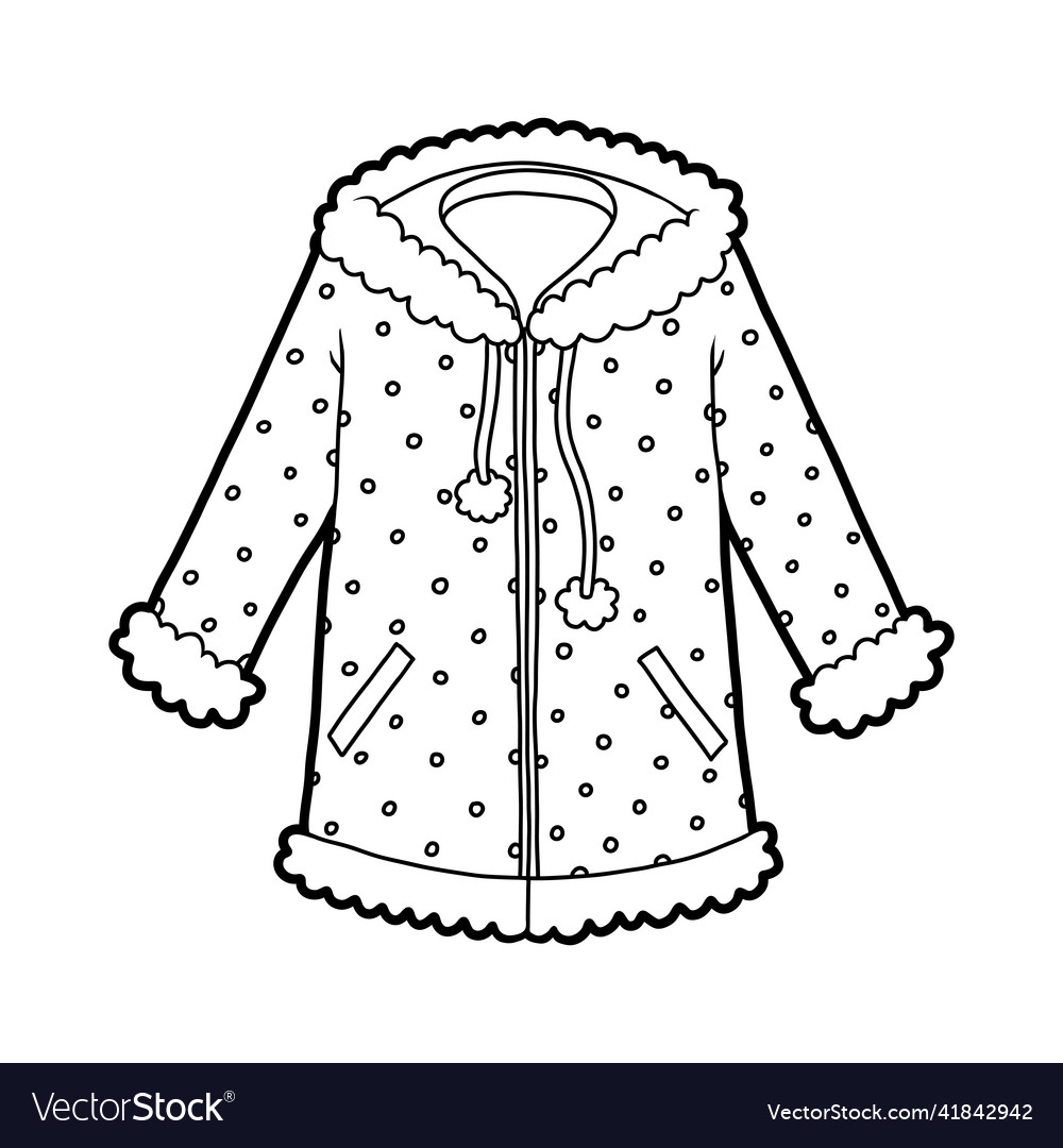 Coloring book women coat Royalty Free Vector Image