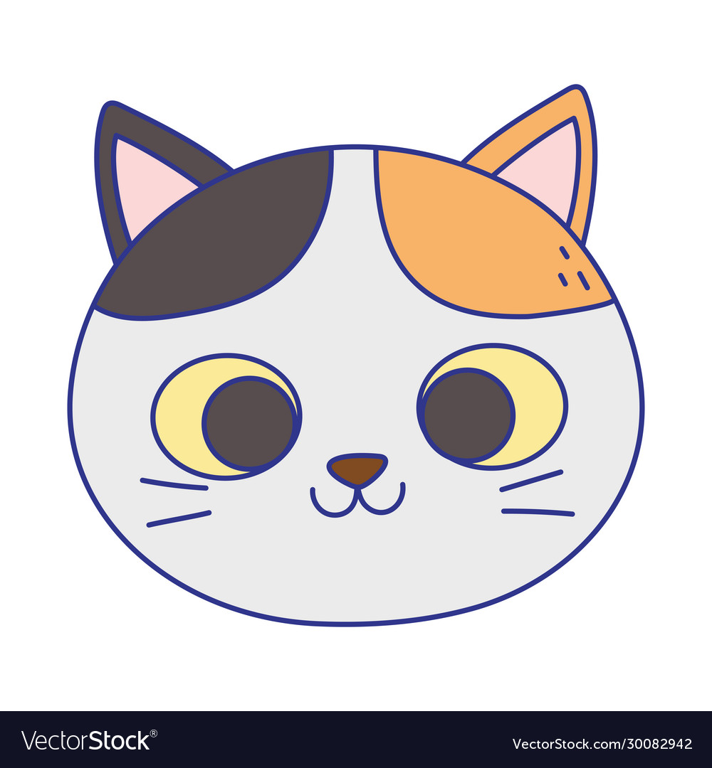 Cute cat face feline cartoon animal icon Vector Image