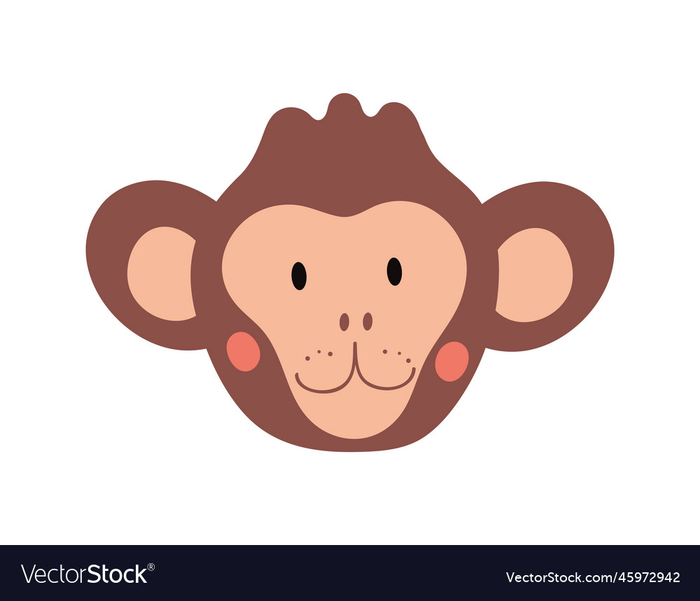 Cute Monkey Head Royalty Free Vector Image Vectorstock