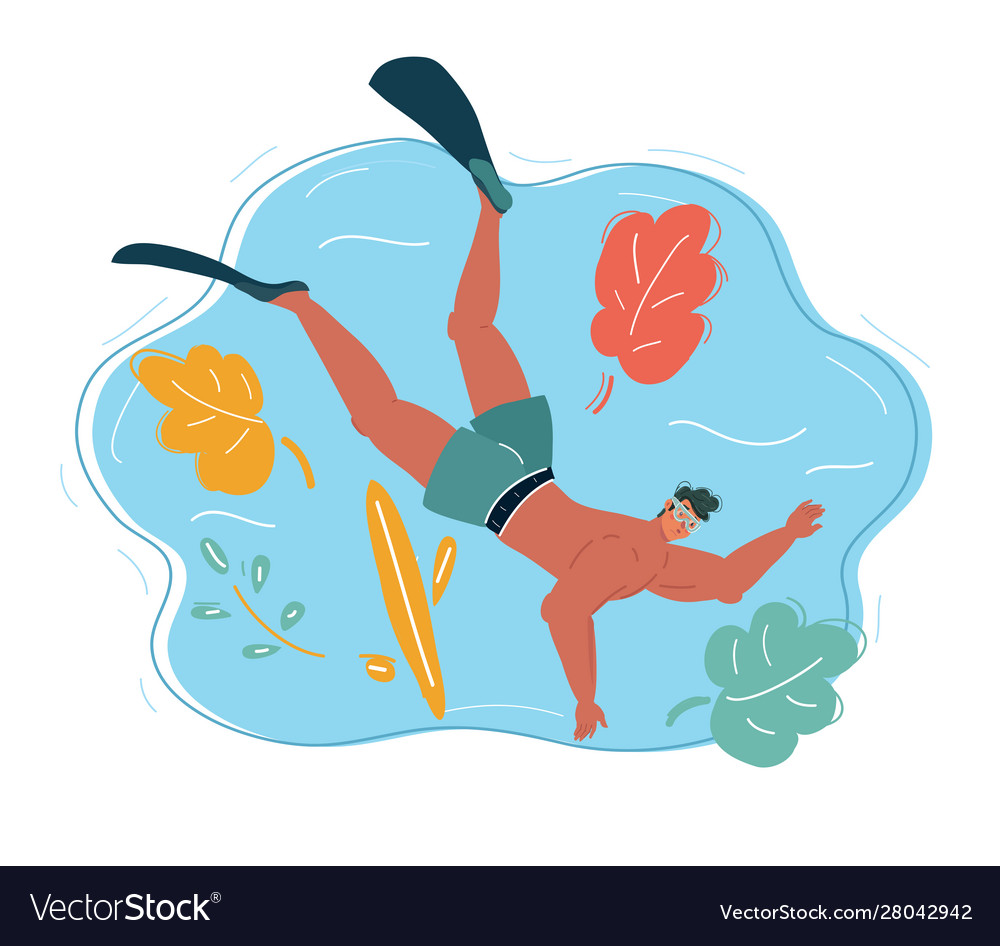 Diver auf blauem Hintergrund