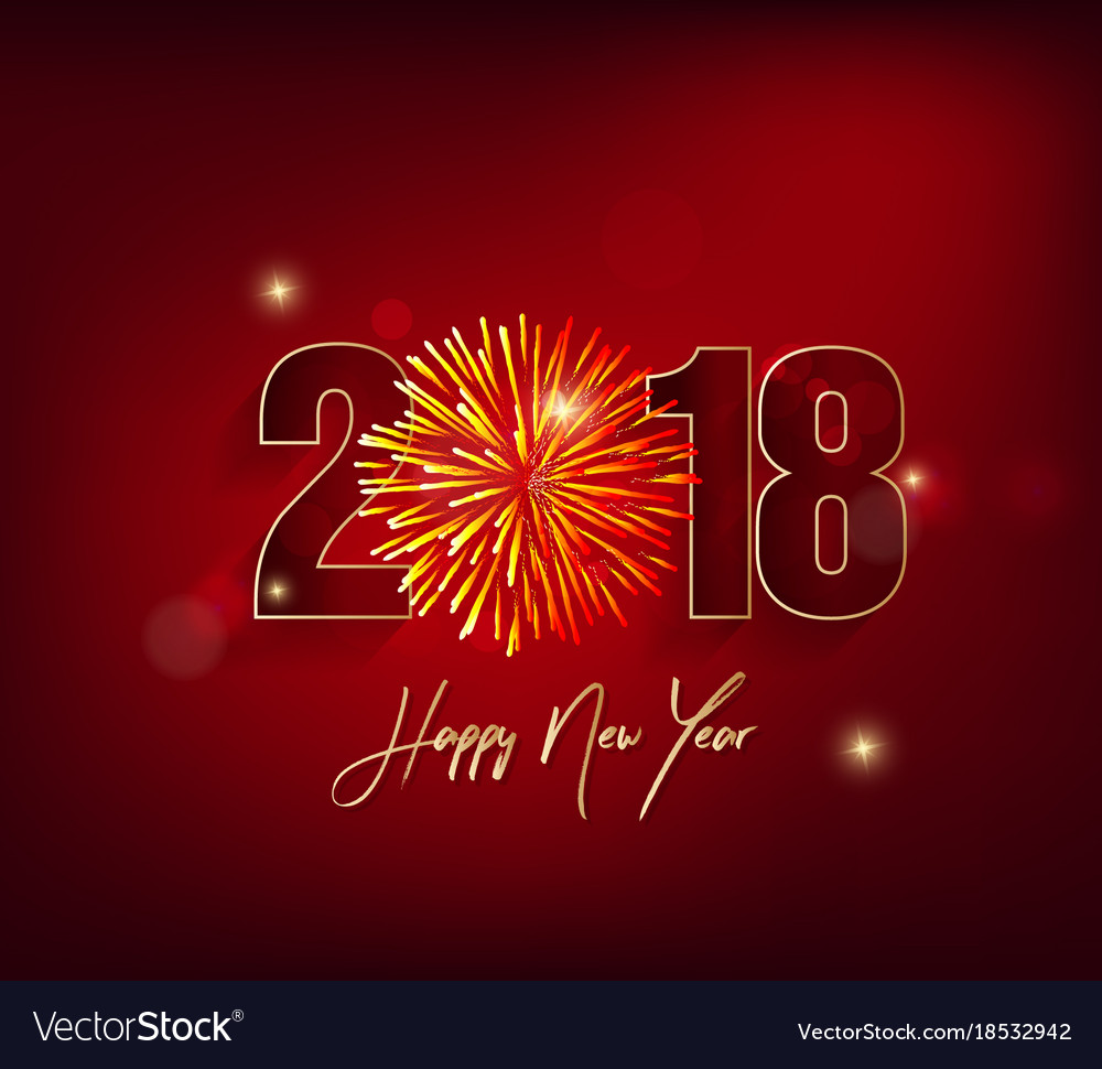 Happy New Year 18 Greeting Card And Merry Vector Image