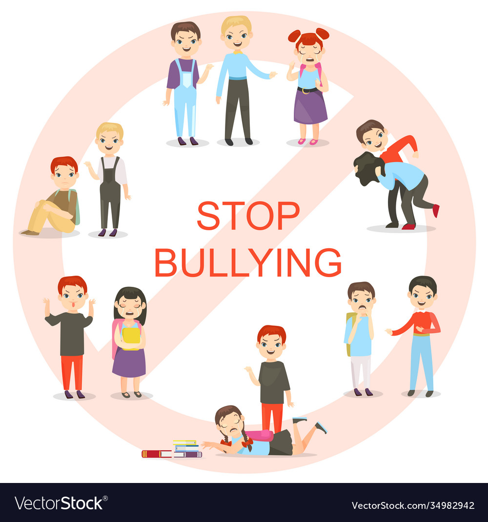 Kids Bullying Set Royalty Free Vector Image - Vectorstock