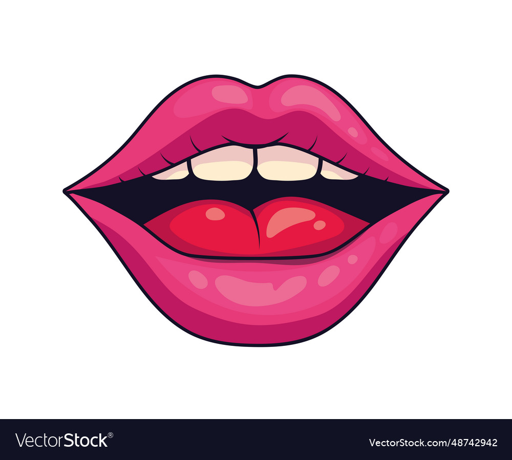 Mouth pop art pink Royalty Free Vector Image - VectorStock