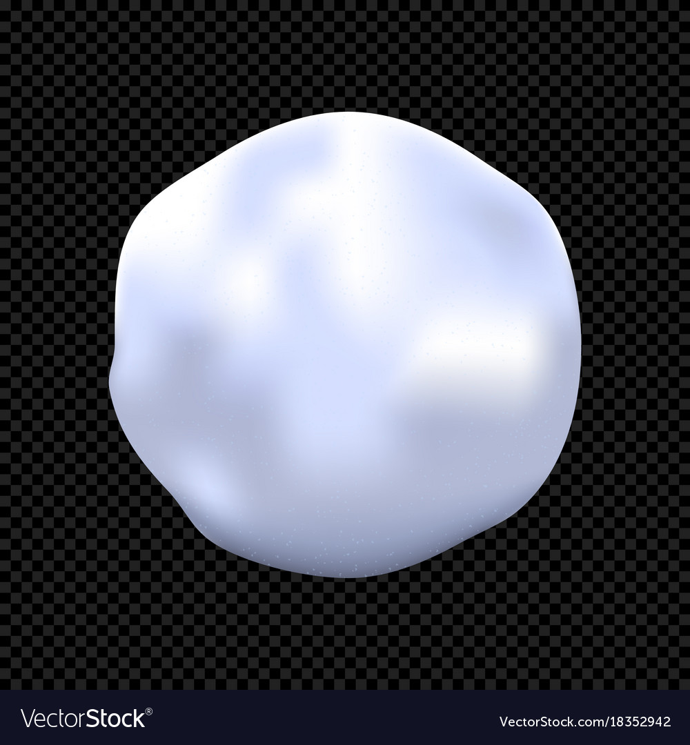 Realistic snowball isolated on dark background