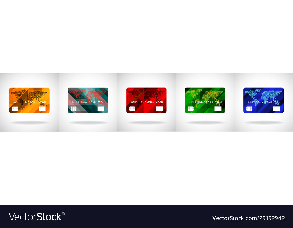 Set credit card icon isolated on white